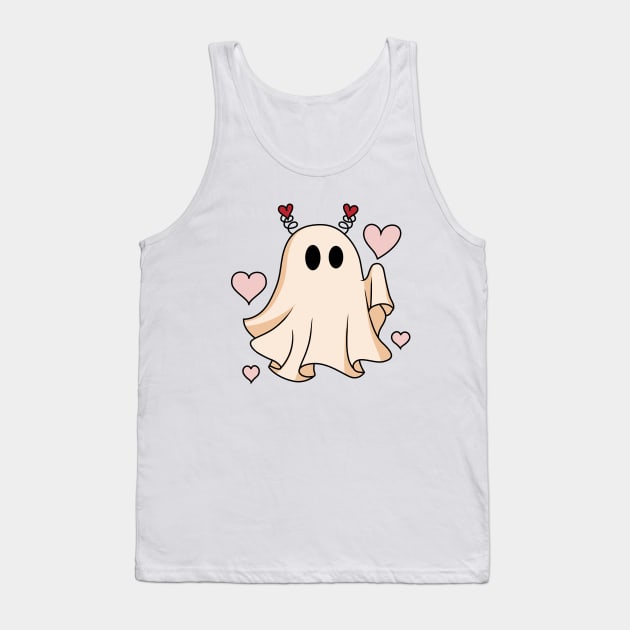 Ghost Retro Valentines Day Tank Top by Nessanya